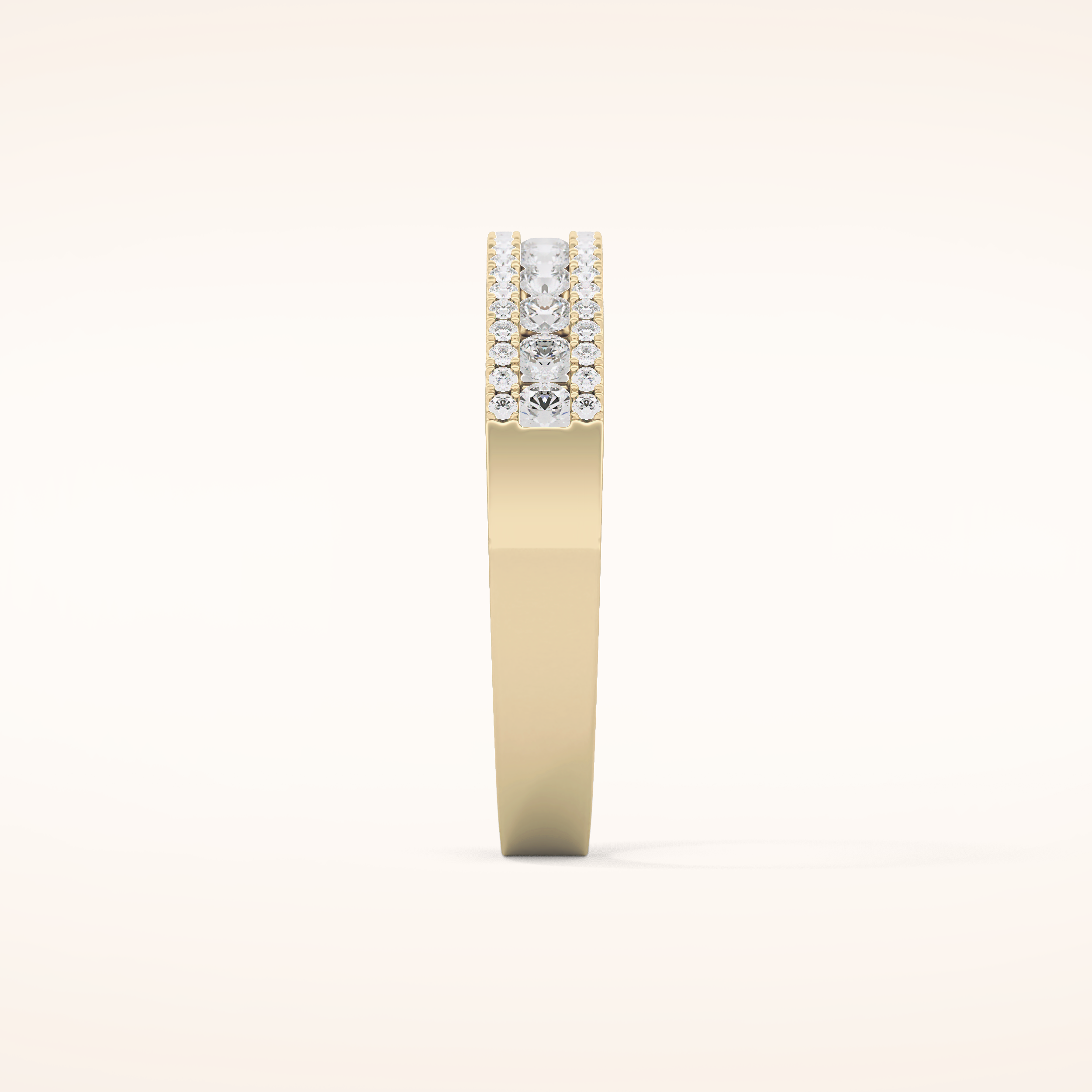 0.6 TCW Round Shaped Moissanite Half Eternity Wedding Band