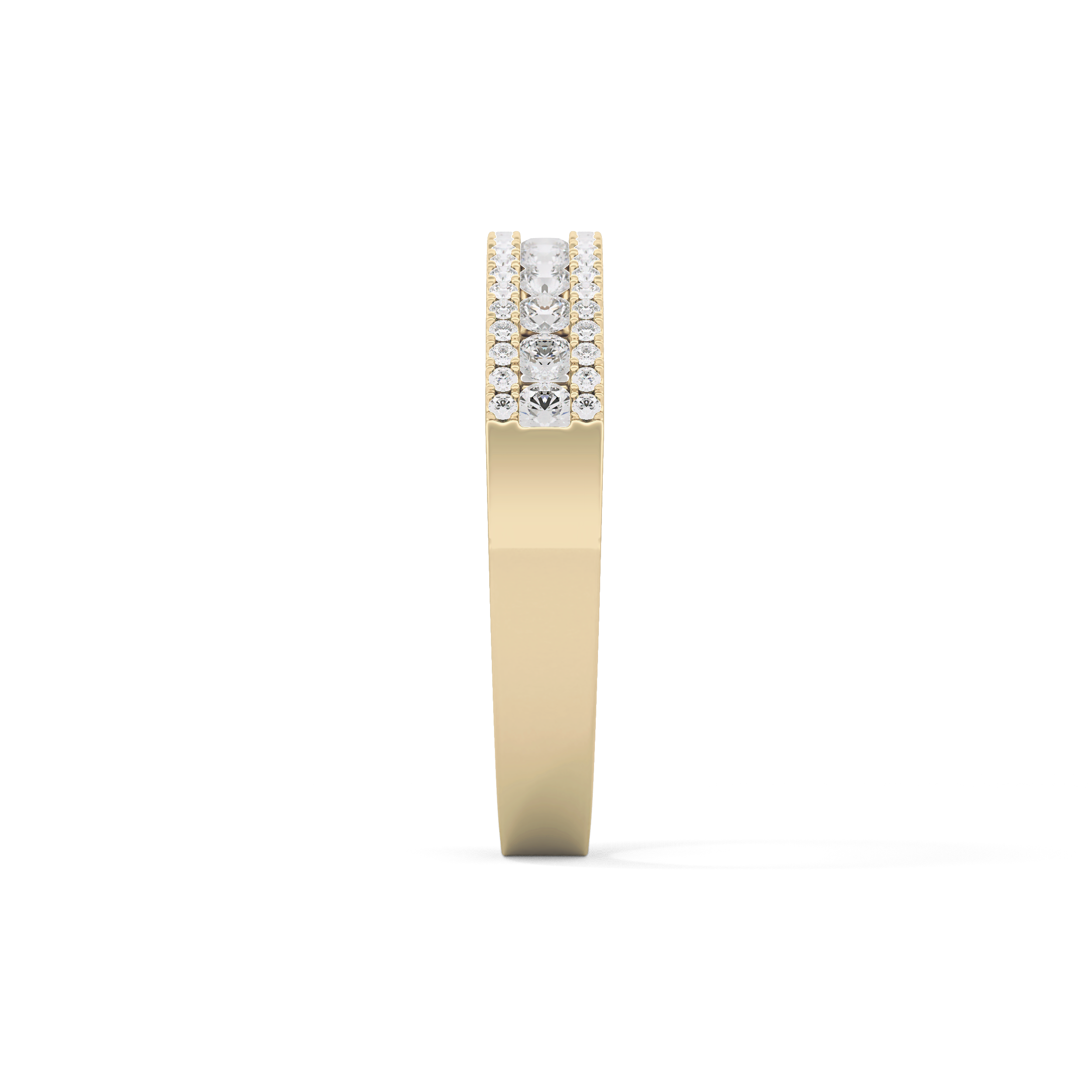 Half Eternity Wedding Band with 0.6 TCW Round Cut Moissanite – Yellow, White, or Rose Gold