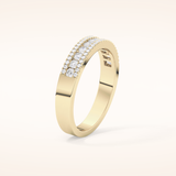 0.6 TCW Round Shaped Moissanite Half Eternity Wedding Band