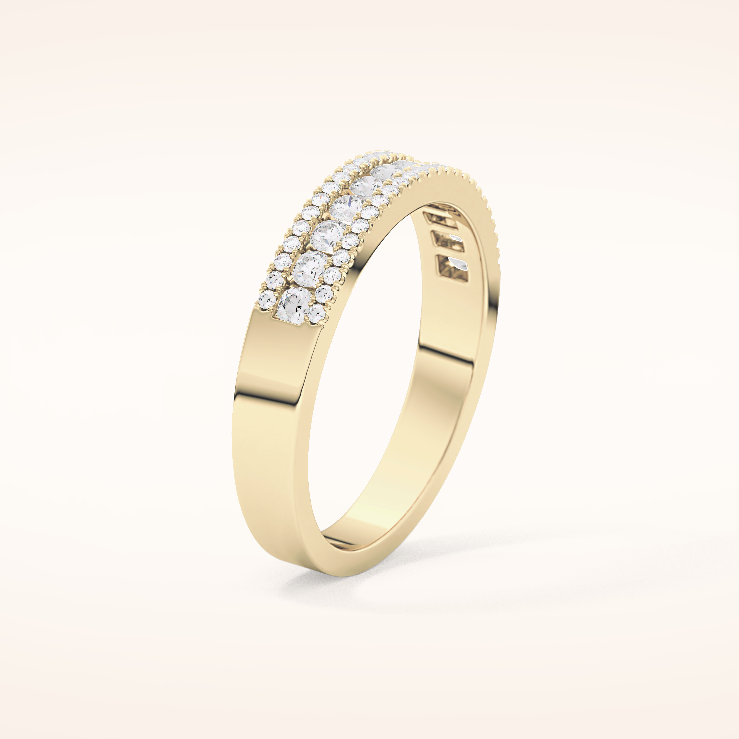 0.6 TCW Round Shaped Moissanite Half Eternity Wedding Band