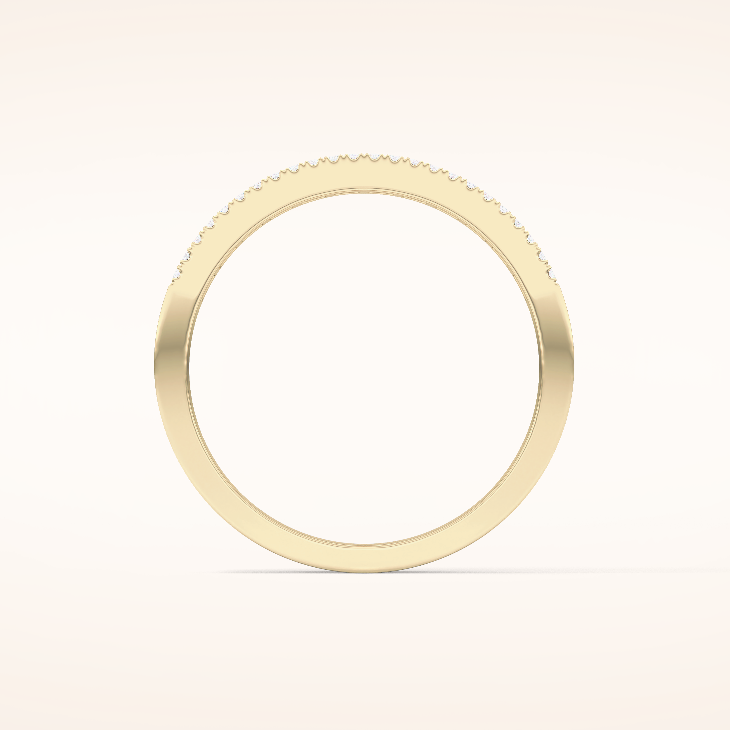 0.6 TCW Round Shaped Moissanite Half Eternity Wedding Band