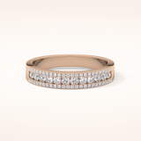 0.6 TCW Round Shaped Moissanite Half Eternity Wedding Band