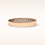 0.6 TCW Round Shaped Moissanite Half Eternity Wedding Band