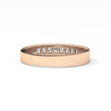 Half Eternity Wedding Band with 0.6 TCW Round Cut Moissanite – Yellow, White, or Rose Gold