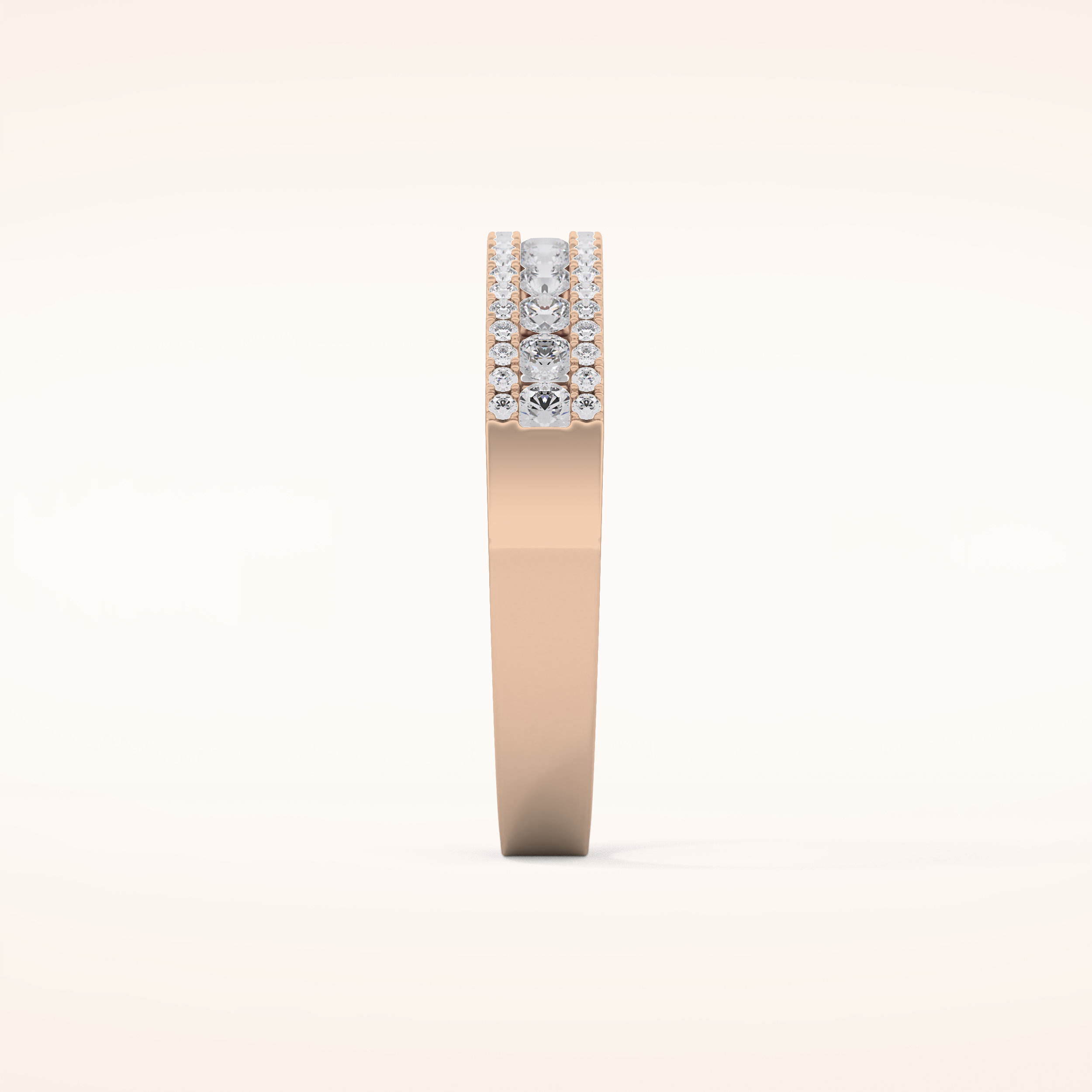 0.6 TCW Round Shaped Moissanite Half Eternity Wedding Band