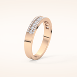 0.6 TCW Round Shaped Moissanite Half Eternity Wedding Band