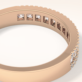 0.6 TCW Round Shaped Moissanite Half Eternity Wedding Band