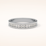 0.6 TCW Round Shaped Moissanite Half Eternity Wedding Band