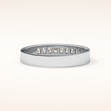 0.6 TCW Round Shaped Moissanite Half Eternity Wedding Band