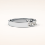 0.6 TCW Round Shaped Moissanite Half Eternity Wedding Band