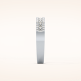 0.6 TCW Round Shaped Moissanite Half Eternity Wedding Band