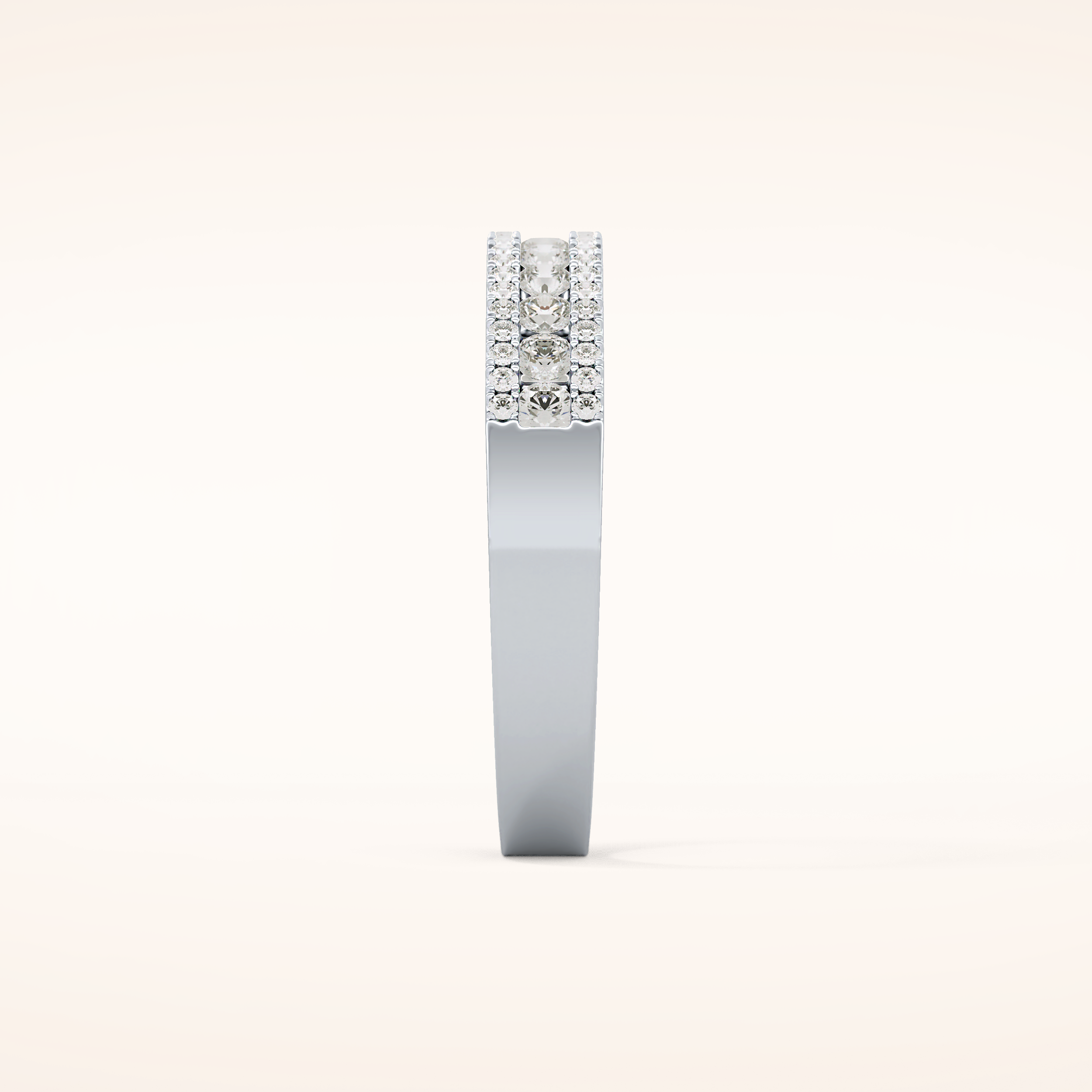0.6 TCW Round Shaped Moissanite Half Eternity Wedding Band