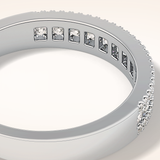 0.6 TCW Round Shaped Moissanite Half Eternity Wedding Band