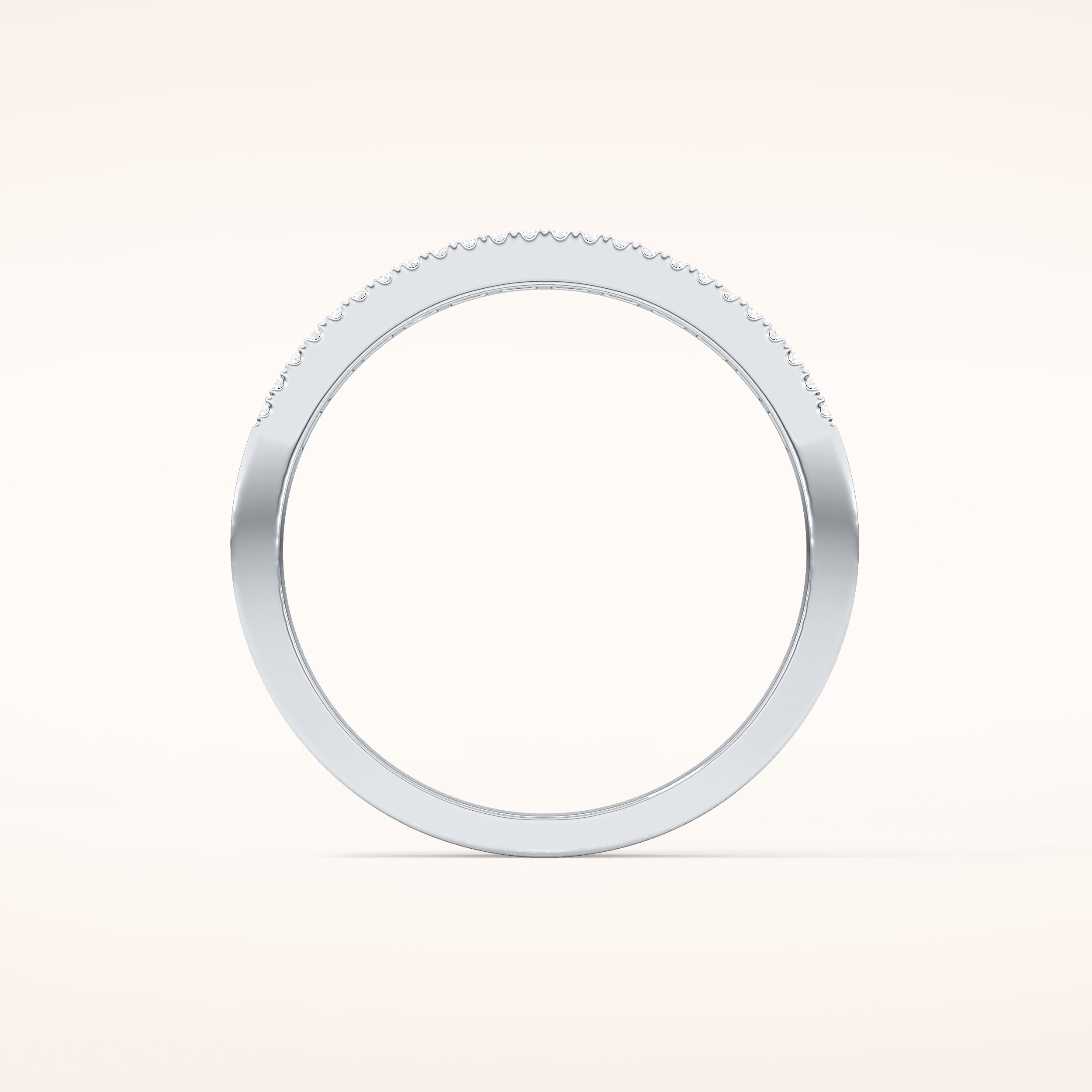 0.6 TCW Round Shaped Moissanite Half Eternity Wedding Band