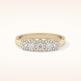 0.53 TCW Round Shaped Moissanite Five Stone Wedding Band