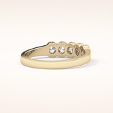 0.53 TCW Round Shaped Moissanite Five Stone Wedding Band
