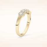 0.53 TCW Round Shaped Moissanite Five Stone Wedding Band
