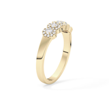 Five Stones and Halo Wedding Band with 0.53 TCW Round Cut Moissanite – Yellow, White, or Rose Gold