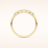 0.53 TCW Round Shaped Moissanite Five Stone Wedding Band