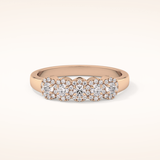 0.53 TCW Round Shaped Moissanite Five Stone Wedding Band