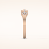 0.53 TCW Round Shaped Moissanite Five Stone Wedding Band
