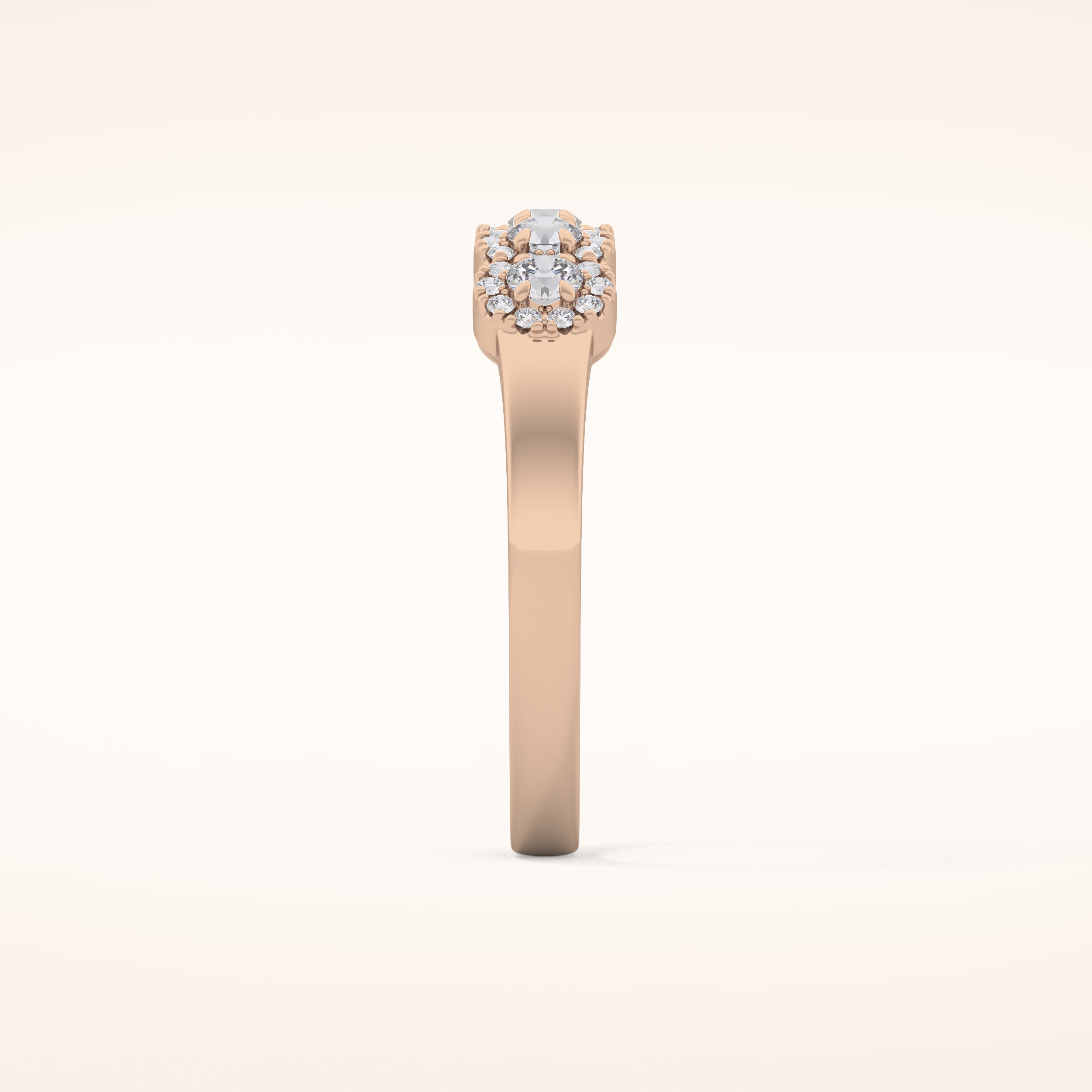 0.53 TCW Round Shaped Moissanite Five Stone Wedding Band