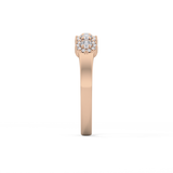 Five Stones and Halo Wedding Band with 0.53 TCW Round Cut Moissanite – Yellow, White, or Rose Gold