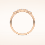 0.53 TCW Round Shaped Moissanite Five Stone Wedding Band