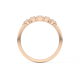 Five Stones and Halo Wedding Band with 0.53 TCW Round Cut Moissanite – Yellow, White, or Rose Gold
