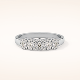 0.53 TCW Round Shaped Moissanite Five Stone Wedding Band