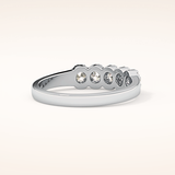 0.53 TCW Round Shaped Moissanite Five Stone Wedding Band