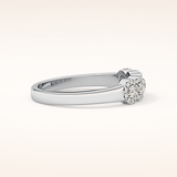 0.53 TCW Round Shaped Moissanite Five Stone Wedding Band