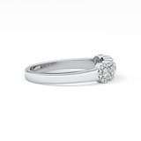 Five Stones and Halo Wedding Band with 0.53 TCW Round Cut Moissanite – Yellow, White, or Rose Gold