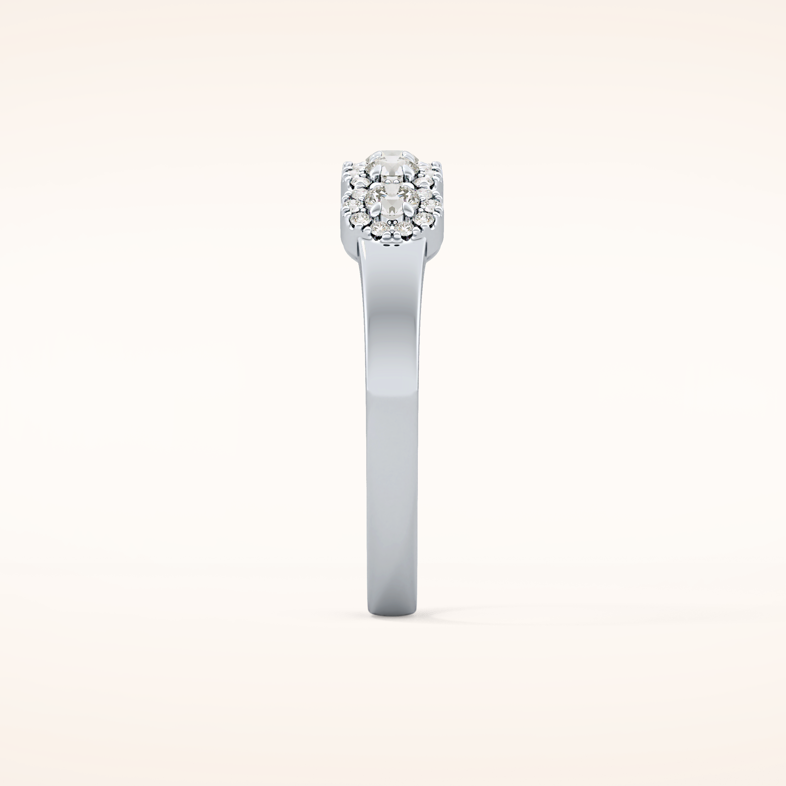 0.53 TCW Round Shaped Moissanite Five Stone Wedding Band