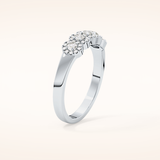 0.53 TCW Round Shaped Moissanite Five Stone Wedding Band