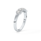 Five Stones and Halo Wedding Band with 0.53 TCW Round Cut Moissanite – Yellow, White, or Rose Gold