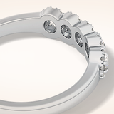 0.53 TCW Round Shaped Moissanite Five Stone Wedding Band