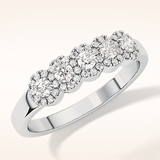 0.53 TCW Round Shaped Moissanite Five Stone Wedding Band