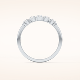 0.53 TCW Round Shaped Moissanite Five Stone Wedding Band