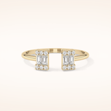 0.34 TCW Round & Emerald Shaped Moissanite Multi Stone Wedding Band