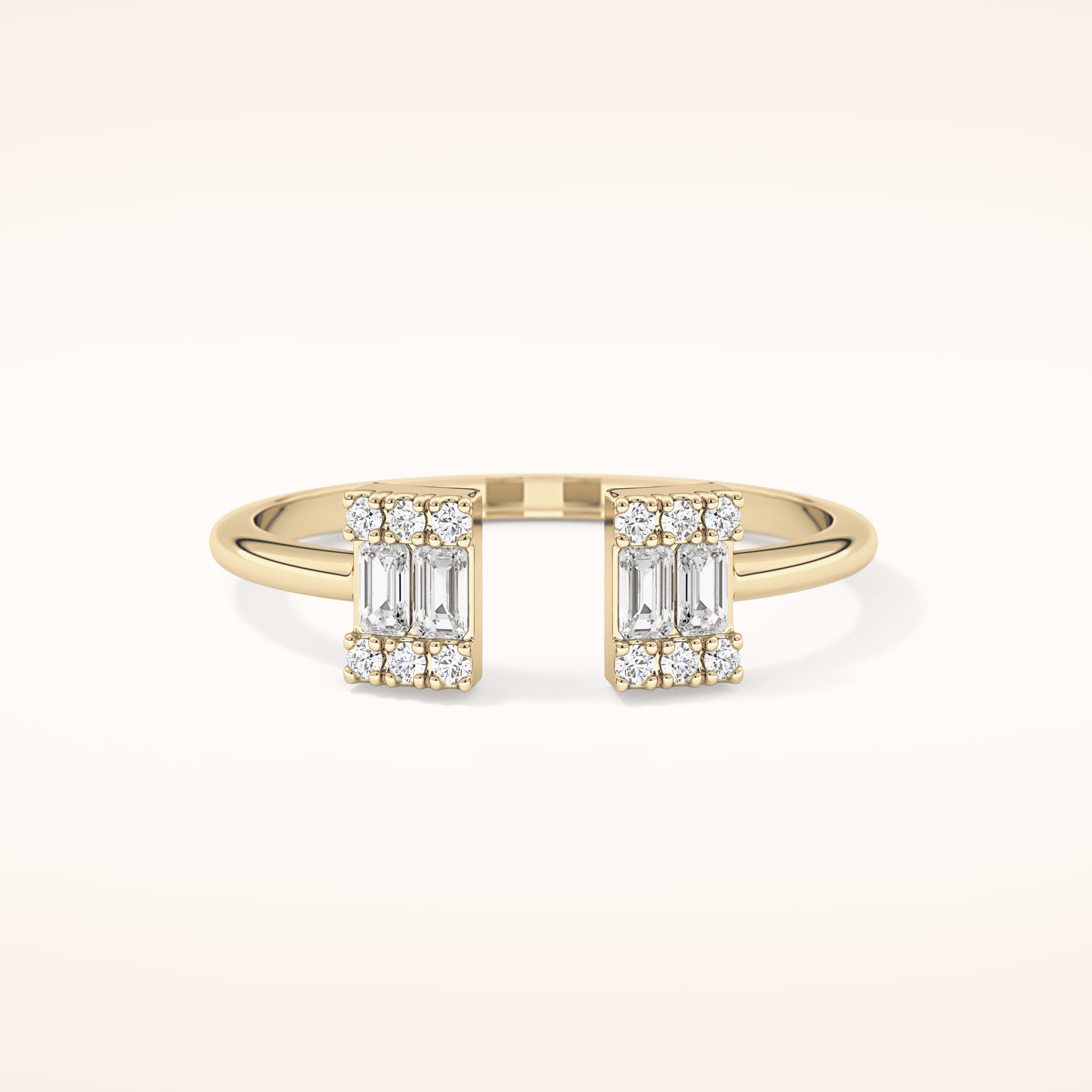 0.34 TCW Round & Emerald Shaped Moissanite Multi Stone Wedding Band