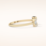 0.34 TCW Round & Emerald Shaped Moissanite Multi Stone Wedding Band