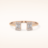 0.34 TCW Round & Emerald Shaped Moissanite Multi Stone Wedding Band