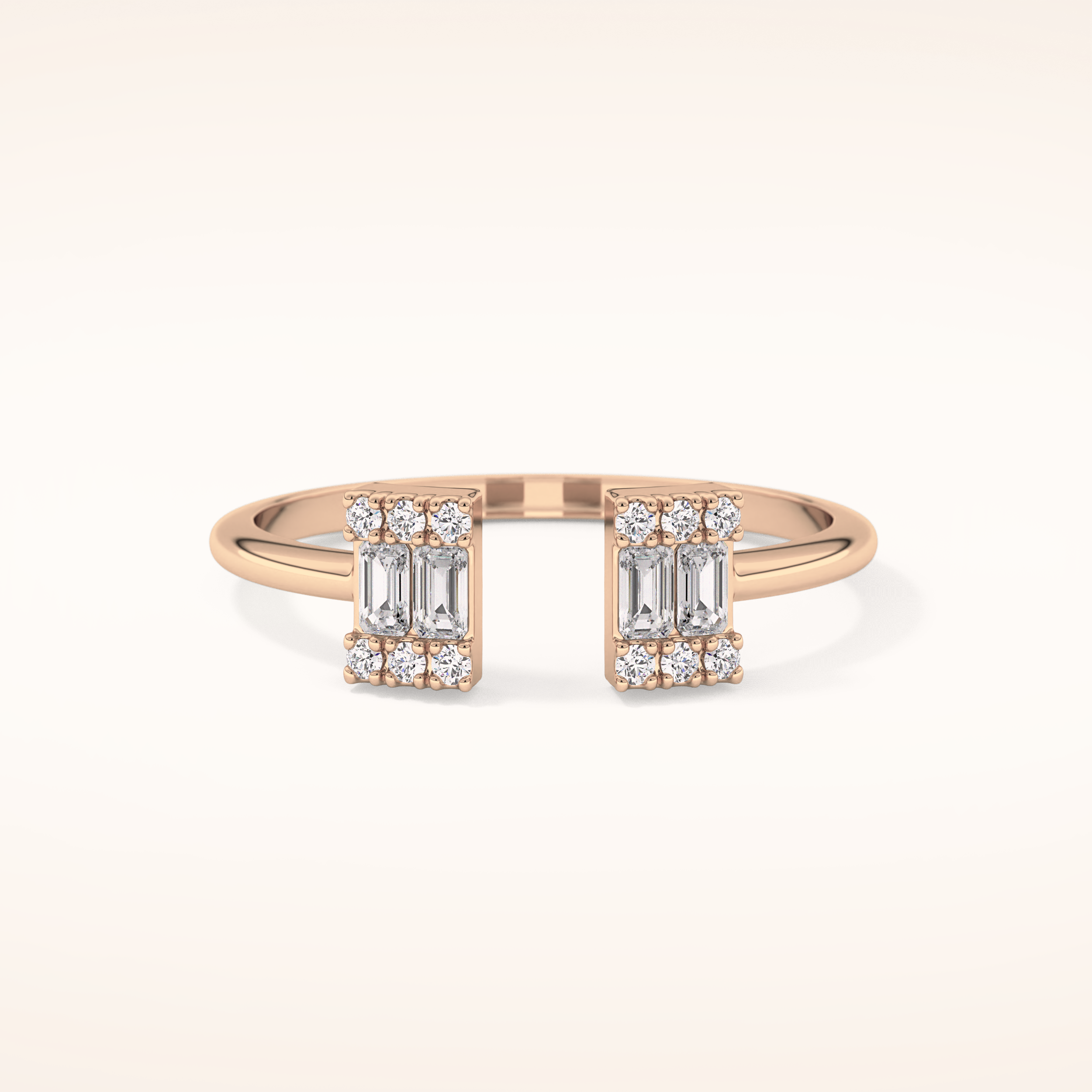 0.34 TCW Round & Emerald Shaped Moissanite Multi Stone Wedding Band