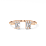 Wedding Band with 0.34 TCW Round and Emerald Cut Moissanite – Yellow, White, or Rose Gold