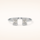 0.34 TCW Round & Emerald Shaped Moissanite Multi Stone Wedding Band
