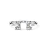 Wedding Band with 0.34 TCW Round and Emerald Cut Moissanite – Yellow, White, or Rose Gold