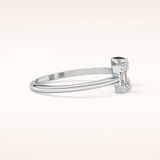 0.34 TCW Round & Emerald Shaped Moissanite Multi Stone Wedding Band