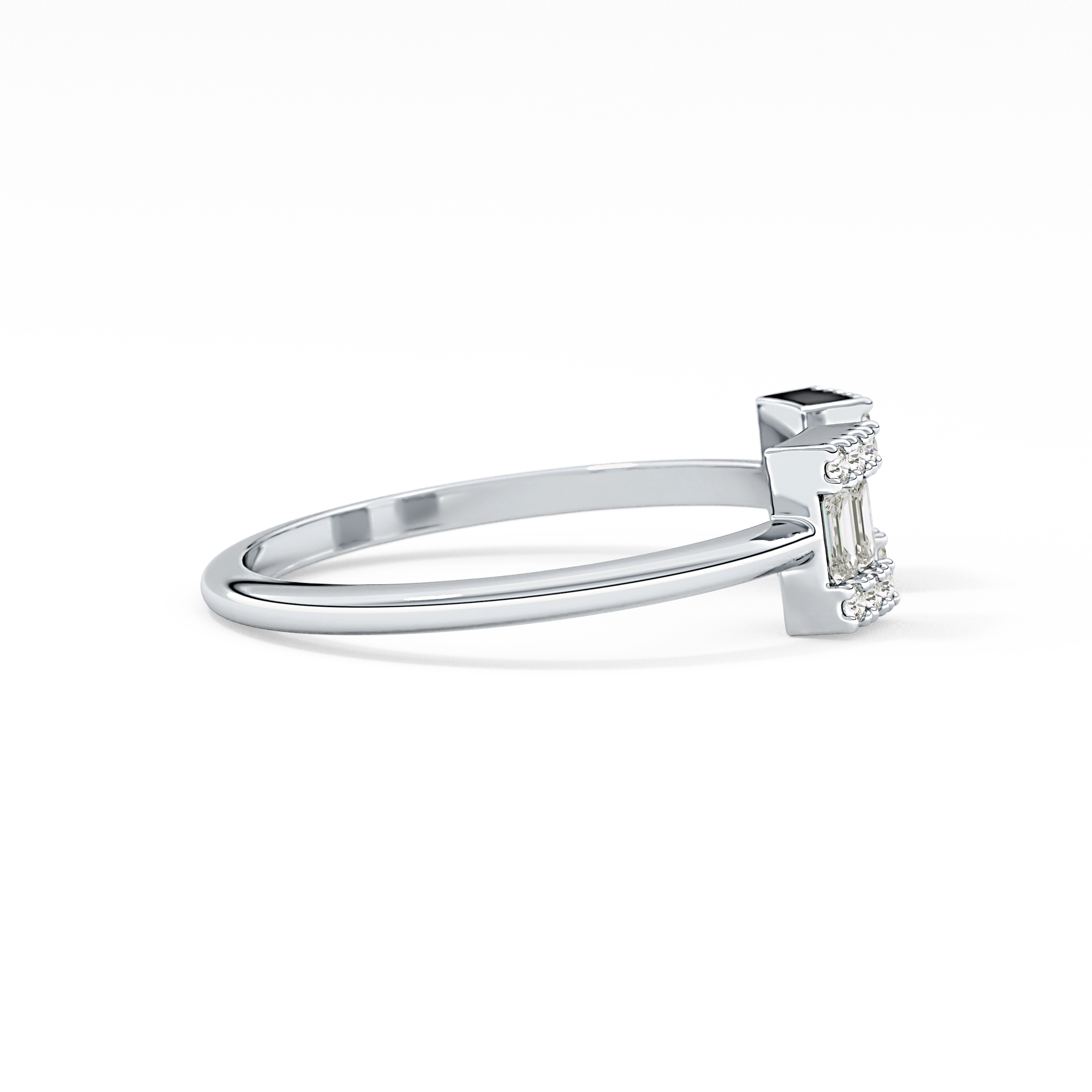 Wedding Band with 0.34 TCW Round and Emerald Cut Moissanite – Yellow, White, or Rose Gold