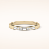 0.31 TCW Round & Baguette Shaped Moissanite Alternate Setting Wedding Band